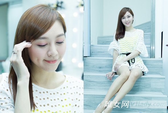 分手妹陈佩佩分享卧蚕桃花妆打造整体造型